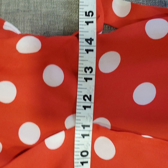 Monteau women's red faux wrapped dress size L - Picture 11 of 13